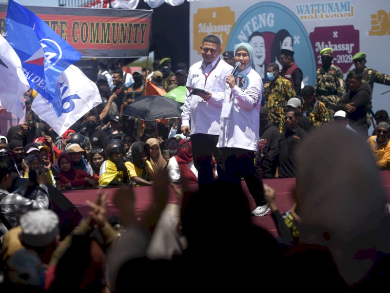 Pasangan calon Wali Kota dan Bakal Wali Kota (Pilwalkot) Makassar 2024, Munafri Arifuddin dan Aliyah Mustika Ilham (MULIA). @Jejakfakta/dok. Istimewa