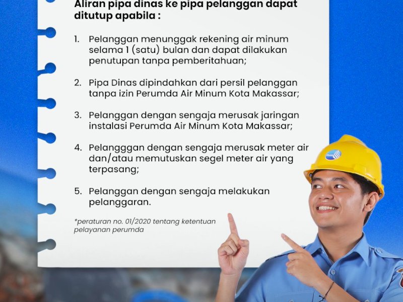 PDAM Makassar Tutup Aliran Jika Pelanggan Langgar Ini