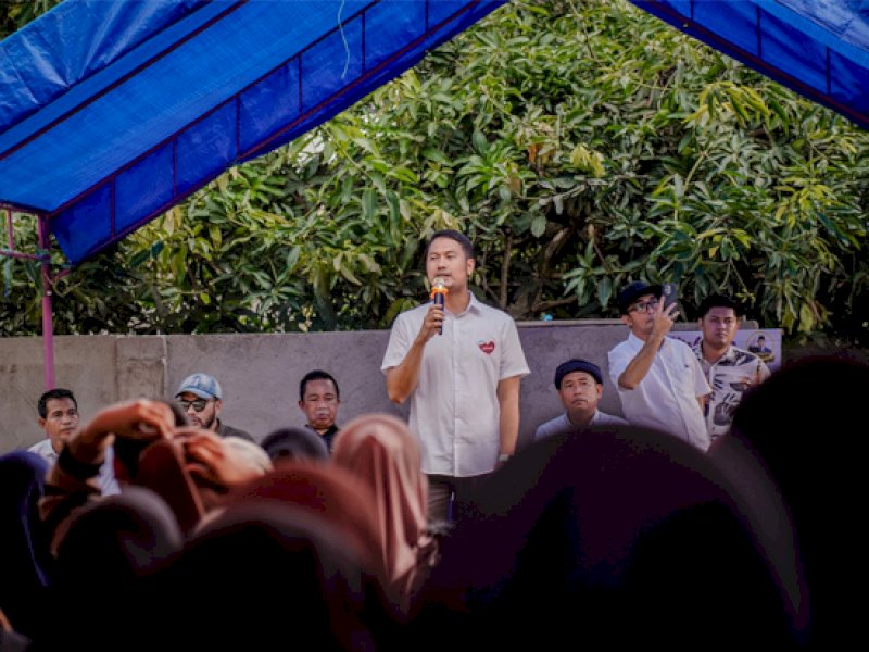 Andi Seto Gadhista Asapa saat kampanye di Desa Lakkang. @Jejakfakta/Foto: Istimewa