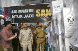 Pjs Wali Kota Tinjau Gudang Logistik KPU, Persiapan Logistik Capai 100 Persen