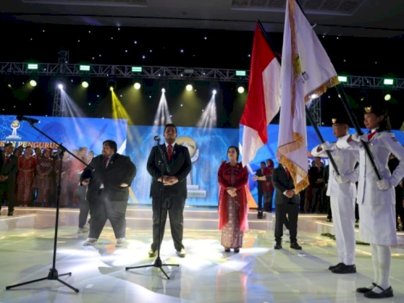 Badan Pengurus Pusat Himpunan Pengusaha Muda Indonesia (BPP Hipmi) melantik pengurus BPD Hipmi Sulawesi Selatan, Masa Bakti 2024-2027, di Hotel Four Point. Minggu, (22/12/2024). @Jejakfakta/Istimewa