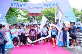 Ribuan Peserta Padati AMSINDO Run Sulselbar 2025 di Anjungan City of Makassar Pantai Losari