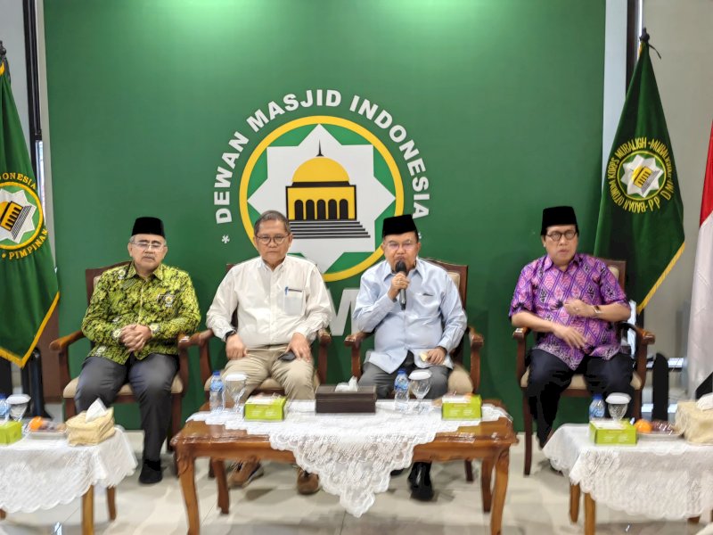 Ketua Umum DMI Juasuf Kalla (JK) saat memberikan keterangan pers di Kantor DMI, Jalan Matraman Raya, Jakarta Pusat, Senin (27/1/2025). @Jejakfakta/Istimewa