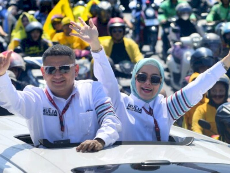 Pasangan Wali Kota dan Wakil Wali Kota Makassar terpilih, Munafri Arifuddin dan Aliyah Mustika Ilham (MULIA). @Jejakfakta/Istimewa