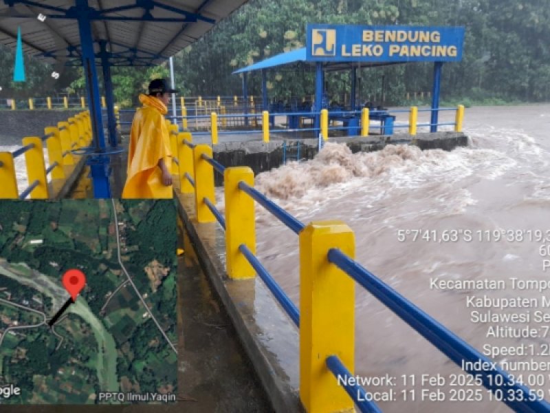 Kondisi terkini Bendungan Leko Pancing di Kabupaten Maros. @Jejakfakta/Foto: Istimewa
