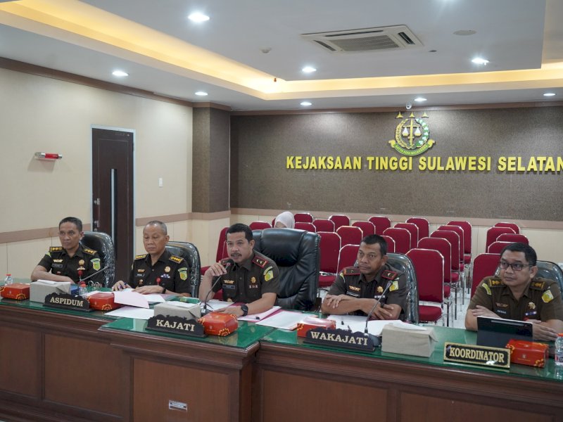 Proses penyelesaian perkara tersebut berlangsung secara hybrid di Lantai 2 Kantor Kejaksaan Tinggi Sulsel pada Rabu (19/2/2025). @Jejakfakta/Istimewa
