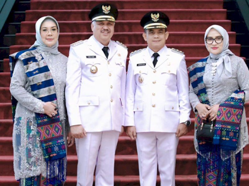Andi Irwan Hamid dan Sudirman Bungi secara resmi dilantik dan diambil sumpahnya sebagai Bupati dan Wakil Bupati Pinrang periode 2025-2030. @Jejakfakta/Foto: Istimewa