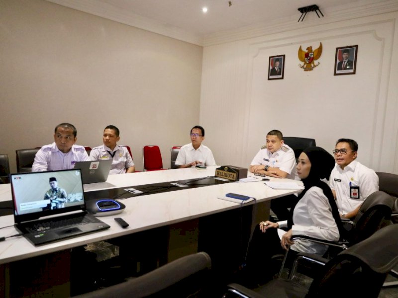Wali Kota Makassar Munafri Arifuddin mengikuti Peluncuran Indikator Indeks Pencegahan Korupsi Daerah (IPKD) Monitoring Center for Prevention (MCP) KPK RI tahun 2025, secara virtual di Balai Kota Makassar, Rabu (5/3/2025). @Jejakfakta/Humas Pemkot Makassar