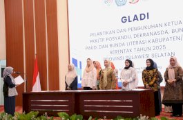 Melinda Aksa Ikuti Gladi Pelantikan Serentak Bersama 21 Ketua TP PKK Se-Sulsel