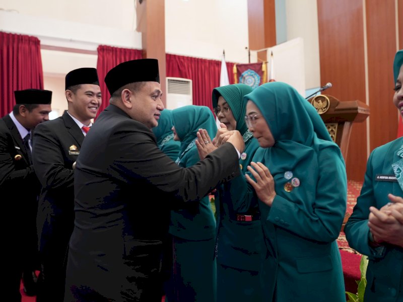 Wali Kota Makassar Munafri Arifuddin usai menyaksikan pelantikan dan pengukuhan Melinda Aksa sebagai Ketua TP PKK Kota Makassar di Baruga Pattingalloang, Rumah Jabatan Gubernur Sulawesi Selatan, Selasa (11/3/2025). @Jejakfakta/dok. Humas Pemkot Makassar