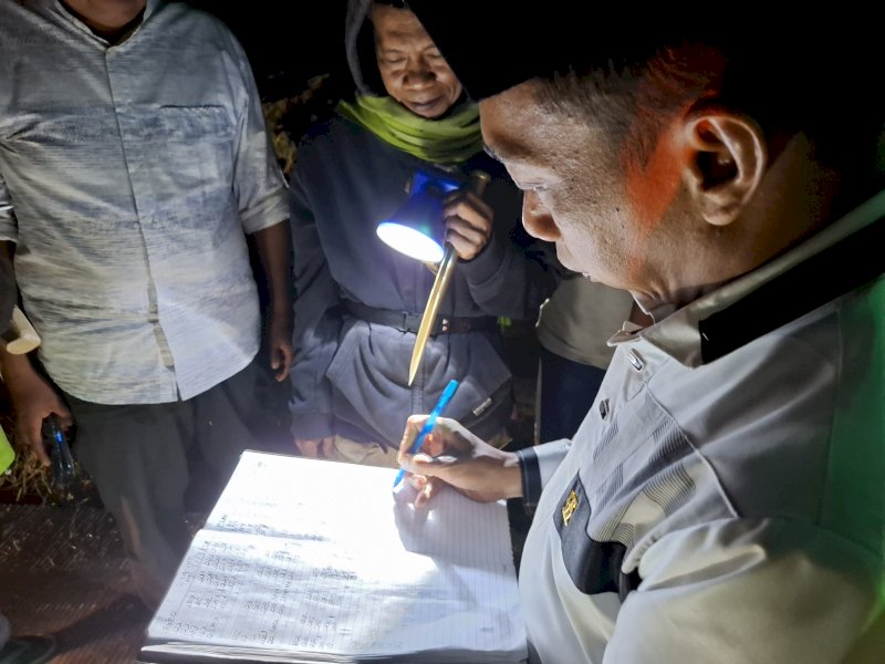 Bupati Sidrap, Syaharuddin Alrif, memantau langsung aktivitas panen padi dan proses serapan gabah petani di Desa Timoreng Panua, Kecamatan Panca Rijang. @Jejakfakta/dok. Humas Pemkab Sidrap