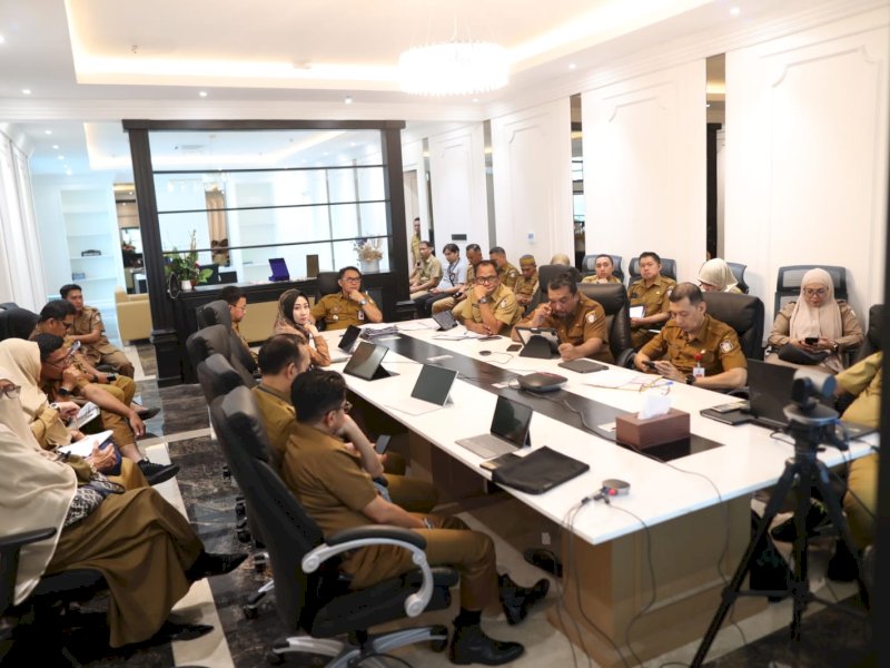 Rapat Koordinasi Pengelolaan APBD dan Pengadaan Barang dan Jasa yang digelar secara virtual oleh Komisi Pemberantasan Korupsi (KPK) RI, Senin, (24/3/2025). @Jejakfakta/dok. Humas Pemkot Makassar