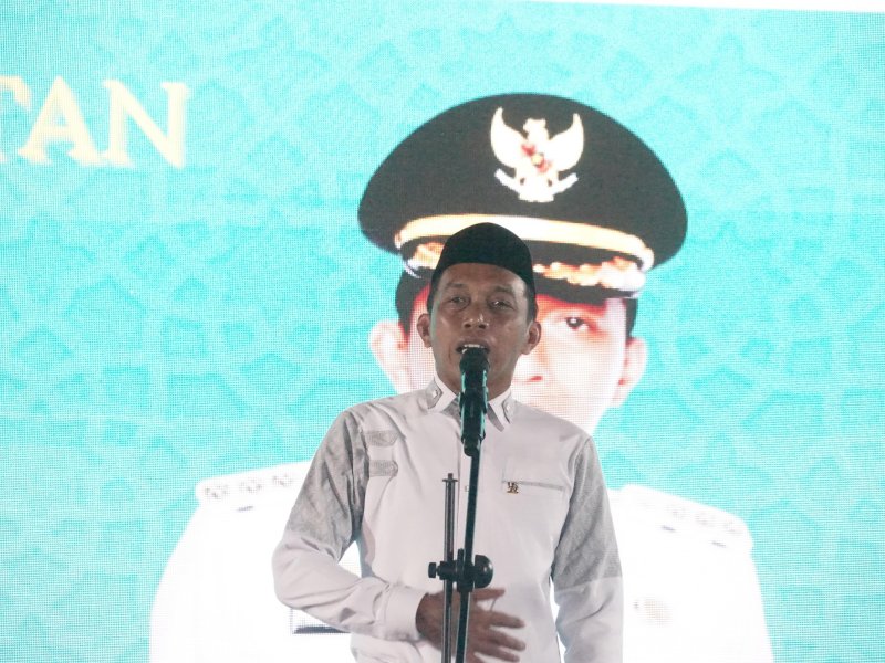 Bupati Sidrap Syaharuddin Alrif, saat memberikan sambutan Syawalan 1446 Hijriah di Rumah Jabatan Bupati Sidrap, Jalan Dg. Lanto Pasewang, Kelurahan Pangkajene, Kecamatan Maritengngae, Senin (7/4/2025). @Jejakfakta/dok. Humas Pemkab Sidrap