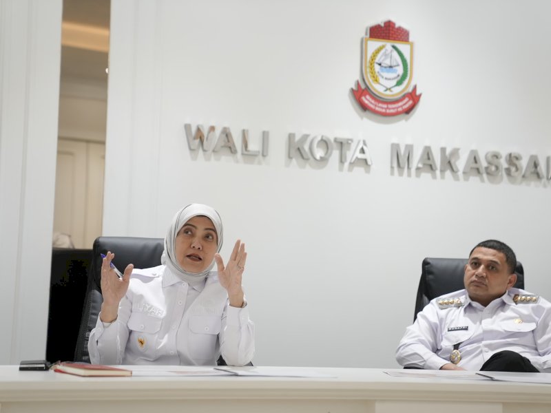 Wali Kota Makassar, Munafri Arifuddin  didampingi Wakil Wali Kota Makassar, Aliyah Mustika Ilham, saat menerima audiensi bersama Dinas Kebudayaan Kota Makassar, di Balai Kota Makassar, Rabu (9/4/2025). @Jejakfakta/dok. Humas Pemkot Makassar