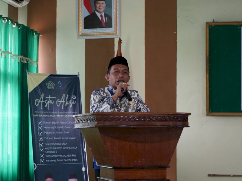 Bupati Sidrap Syaharuddin Alrif, saat membuka manasik haji tingkat Kabupaten yang digelar di Aula Kantor Kementerian Agama Sidrap, (Kamis, 10/4/2025). @Jejakfakta/dok. Kemenag Sulsel