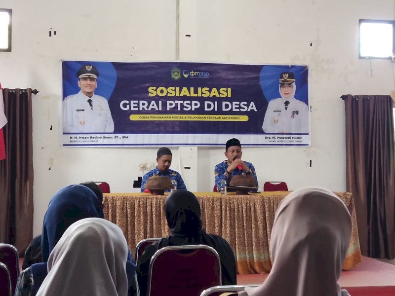 Sosialisasi program Gerai PTSP  di Aula Kantor Camat Nuha, Kamis pagi (17/04/2025). @Jejakfakta/dok. Humas Pemkab Lutim