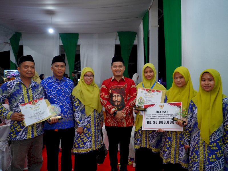 Kafilah Luwu berhasil membawa pulang satu medali emas dari cabang Hafalan 100 Hadits dengan sanad (kategori putri), serta dua gelar juara harapan II dari cabang Hifzh 1 juz dan Tilawah (putra dan putri). @Jejakfakta/dok. Humas Pemkab Luwu