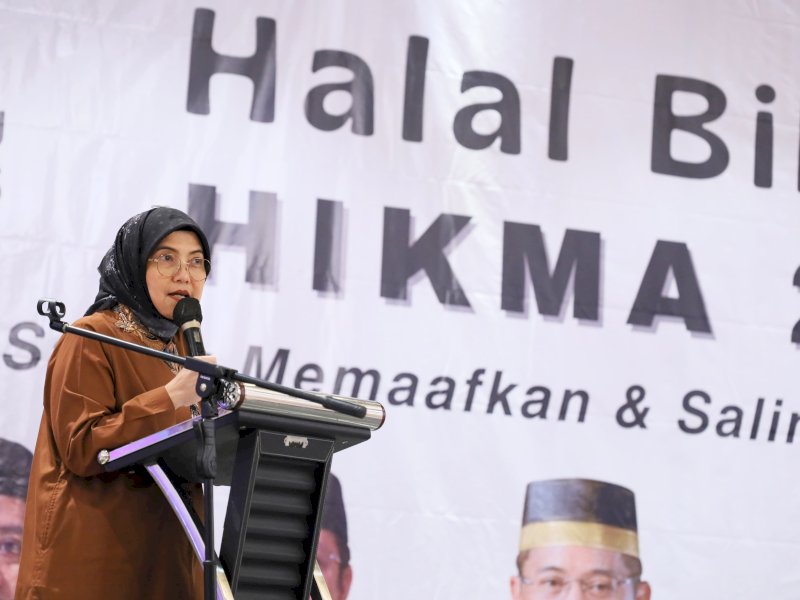 Wakil Wali Kota Makassar, Aliyah Mustika Ilham, menghadiri acara Halal Bi Halal HIKMA Sulsel di Onyx Ballroom, Myko Hotel, Makassar, Rabu (30/4/2025). @Jejakfakta/dok. Humas Pemkot Makassar