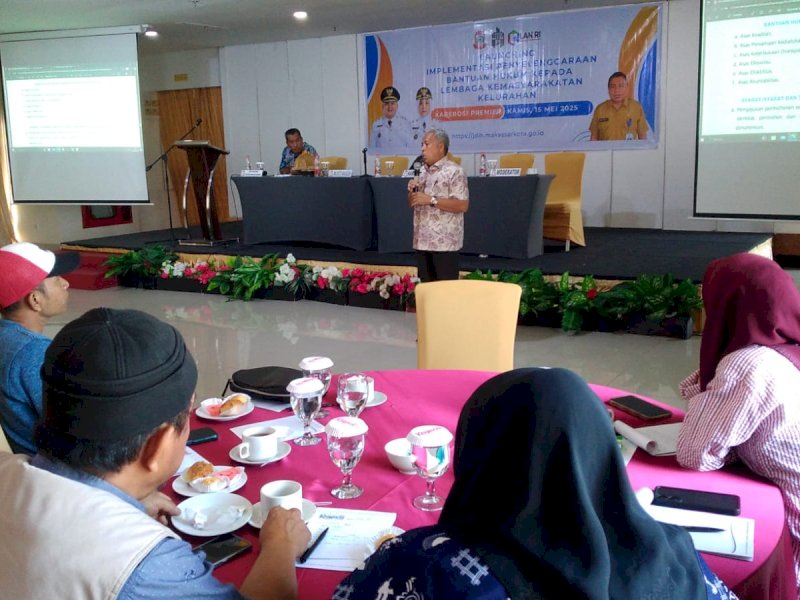 Peluncuran Launching Implementasi Penyelenggaraan Bantuan Hukum kepada Lembaga Kemasyarakatan Kelurahan Angkatan I, yang digelar Kamis (22/5/2025) di Karebosi Premier, Makassar. @Jejakfakta/Nurdin Amir