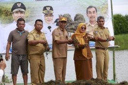 Wabup Lutim Tebar Bibit Rumput Laut Gracilaria di Lakawali Pantai