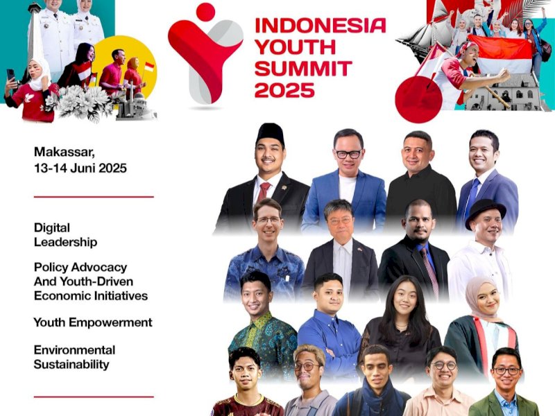 Indonesia Youth Summit (IYS) 2025 mengusung tema "Gen Merah Putih, Pemuda Penggerak Perubahan Menuju Indonesia Emas 2045" dan akan dibuka di Lapangan Karebosi, Makassar, Jumat (13/6/2025). @Jejakfakta/dok. Humas Pemkot Makassar