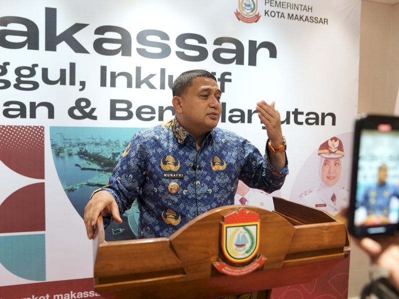 Wali Kota Makassar, Munafri Arifuddin, saat memberikan keterangan pers, Rabu (18/6/2025). @Jejakfakta/dok. Humas Pemkot Makassar