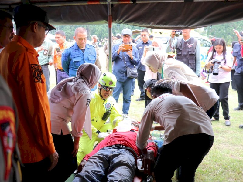 Pemerintah Kabupaten Luwu Timur bersama PT Vale Indonesia Tbk. dan Badan Penanggulangan Bencana Daerah (BPBD) Luwu Timur menggelar Simulasi Rencana Tindak Darurat (RTD) untuk Bendungan Seri Sungai Larona, Rabu (18/6/2025). @Jejakfakta/dok. Humas Pemkab Lutim