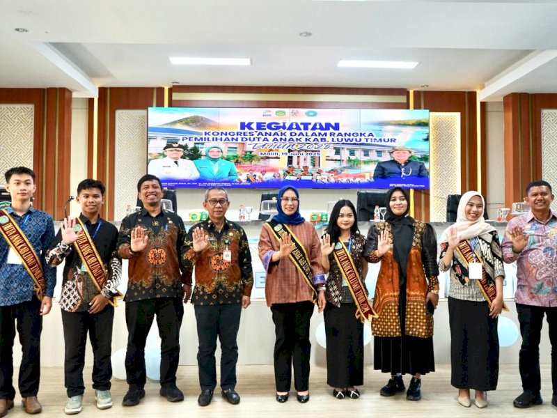Kongres Anak dalam rangka Pemilihan Duta Anak Tahun 2025 berlangsung di Aula Sasana Praja Kantor Bupati Luwu Timur, Rabu (19/6/2025). @Jejakfakta/dok. Humas Pemkab Lutim