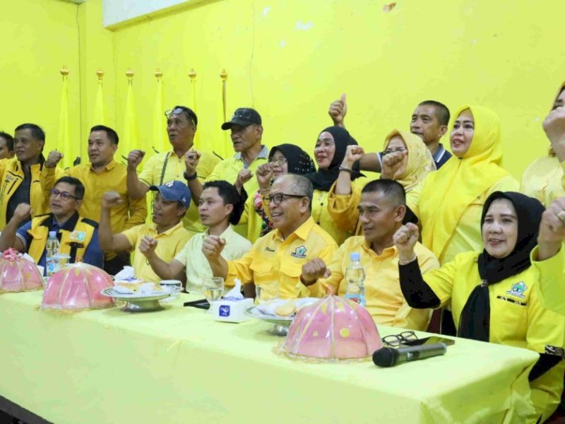 Kandidat calon ketua Golkar Sulsel, Dr. Ilham Arief Sirajuddin (IAS), saat safari politik ke Kabupaten Enrekang, Rabu (18/6/2025). @Jejakfakta/dok. Istimewa