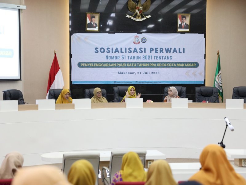 Sosialisasi Perwali No. 51 Tahun 2021 tentang Penyelenggaraan Pendidikan Anak Usia Dini (PAUD) Satu Tahun Pra-SD. @Jejakfakta/dok. Humas Pemkot Makassar 