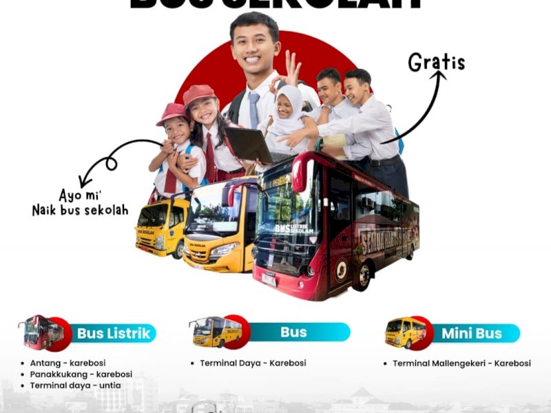 Pemkot Makassar Operasikan Bus Sekolah Listrik Gratis, Dilengkapi CCTV hingga Akses Internet