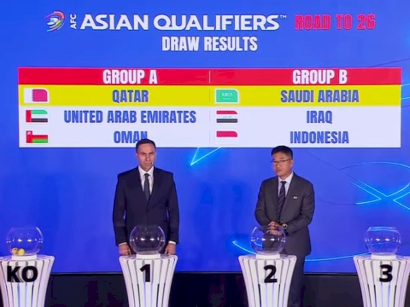 Hasil drawing ronde keempat Zona Asia, Timnas Indonesia tergabung di Grup B bersama Irak dan Arab Saudi, Pengundian dilakukan di Bukit Jalil, Malaysia, pada Kamis (17/7/2025). @jejakfaktacom/Istimewa.