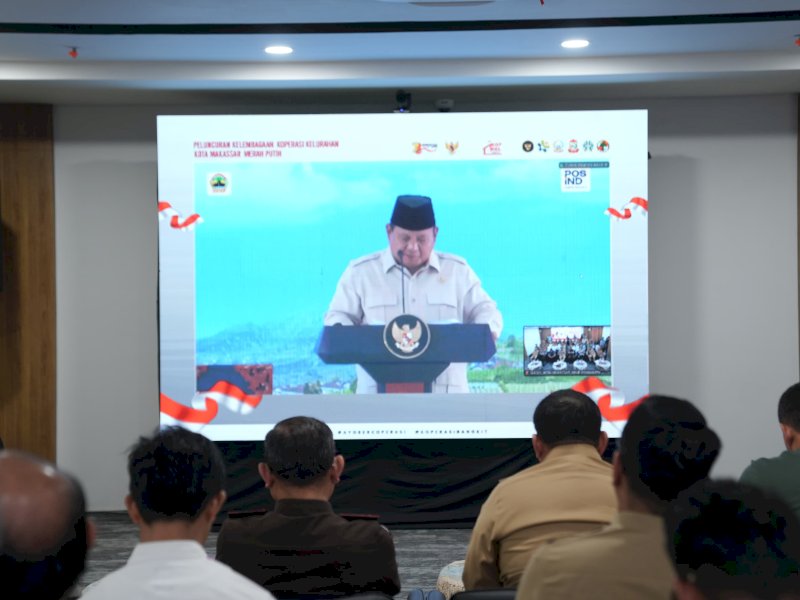 Wali Kota Makassar, Munafri Arifuddin, menghadiri peluncuran nasional program 80 Ribu Koperasi Merah Putih yang digagas oleh Presiden RI, Prabowo Subianto, bertepatan dengan peringatan Hari Koperasi Nasional ke-78, Senin (21/7/2025). @Jejakfakta/dok. Humas Pemkot Makassar