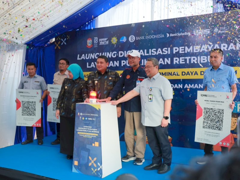 Peluncuran sistem pembayaran digital di berbagai sektor layanan kota, seperti pasar tradisional, terminal, dan PDAM. @Jejakfakta/dok. Istimewa