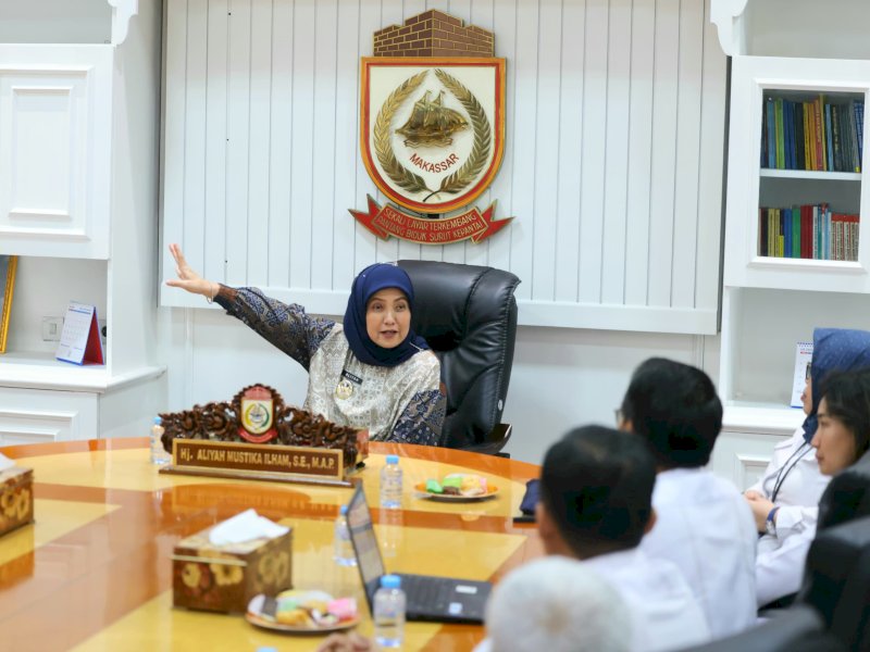 Wakil Wali Kota Makassar, Aliyah Mustika Ilham, menerima audiensi dari jajaran Rumah Sakit Mata Makassar dalam rangka penguatan layanan kesehatan mata, di Balai Kota Makassar, Kamis (31/7/2027). @Jejakfakta/dok. Humas Pemkot Makassar