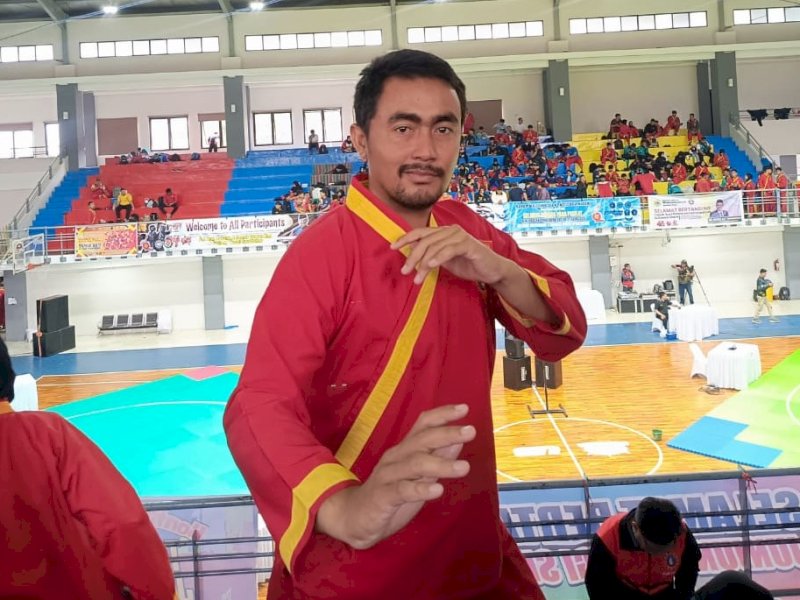 Atlet Tapak Suci asal Gowa, Saldy, meraih peringkat ketiga dunia (medali perunggu) dalam ajang World Championship 2 di Kampus Universitas Brawijaya, Malang. @Jejakfakta/dok. Humas Pemkab Gowa