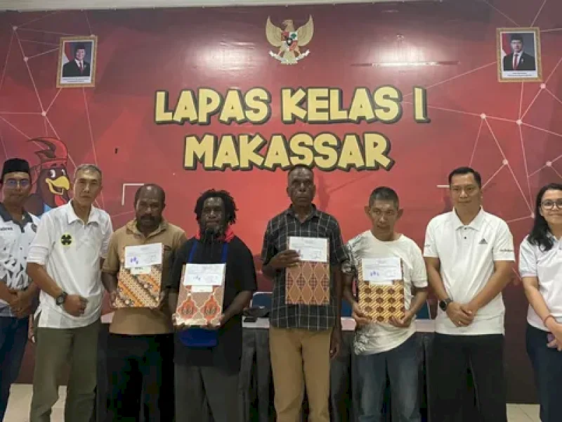 Empat narapidana di Lembaga Pemasyarakatan Kelas IA Makassar mendapatkan amnesti dari Presiden Prabowo Subianto. Keempat narapidana tersebut sebelumnya divonis kasus pembunuhan dan juga makar. @Jejakfakta/dok. Istimewa