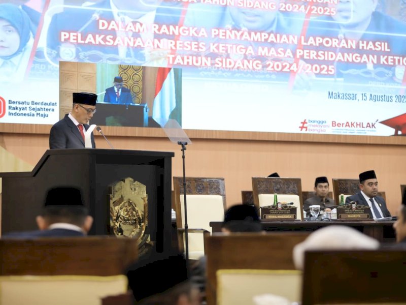 Sekretaris Daerah (Sekda) Kota Makassar, Andi Zulkifly, menghadiri Rapat Paripurna Laporan Reses Ketiga Masa Persidangan Ketiga Tahun Sidang 2024&ndash;2025 yang digelar DPRD Kota Makassar pada Jumat, (15/08/2025).