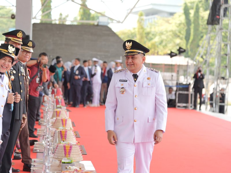 Wali Kota Makassar Munafri Arifuddin usai mengikuti upacara detik-detik Proklamasi di Lapangan Karebosi, Minggu (17/8/2025). @Jejakfakta/dok. Humas Pemkot Makassar