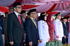 Wali Kota dan Wawali Makassar Hadiri Upacara HUT ke-80 RI di Rujab Gubernur Sulsel