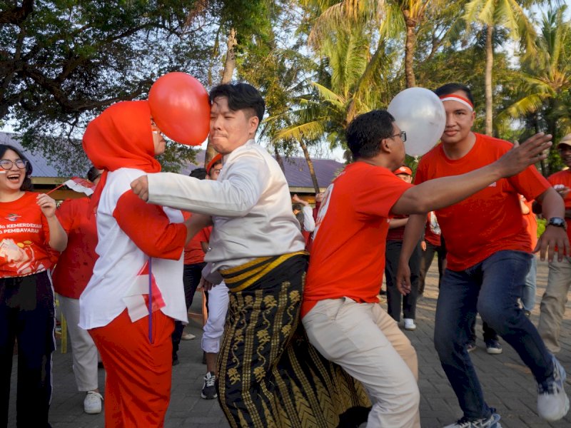 Kemeriahan HUT RI ke-80. Karyawan GMTD menyemarakkan Hari Ulang Tahun Kemerdekaan Republik Indonesia ke-80 dengan berbagai lomba, di Main Hall Akkarena, Jumat (15/8/2025). @Jejakfakta/dok. Istimewa