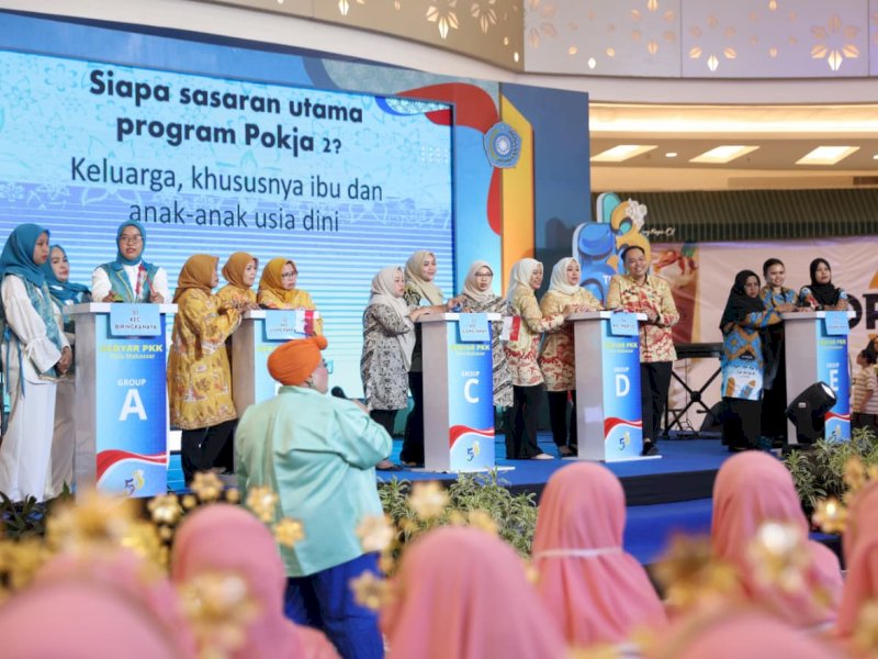 Lomba Cerdas Cermat 10 Program Pokok PKK dilaksanakan oleh Pokja I TP PKK Kota Makassar di Atrium Trans Studio Mall Makassar, Sabtu (23/8/2025). @Jejakfakta/dok. Humas Pemkot Makassar