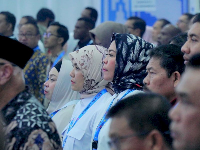 Wakil Wali Kota Makassar, Aliyah Mustika Ilham, saat menghadiri Rakornas Produk Hukum Daerah Tahun 2025, yang diselenggarakan oleh Kemendagri di Aula Bahteramas, Kantor Gubernur Sulawesi Tenggara, Rabu (27/8/2025). @Jejakfakta/dok. Humas Pemkot Makassar
