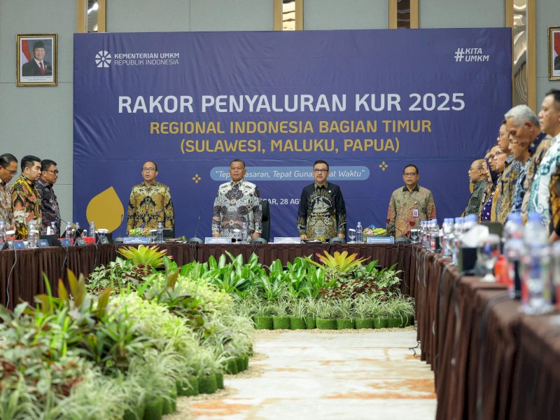 Rakor Penyaluran KUR Regional Indonesia Bagian Timur di Makassar, Kamis (28/8/2025). Bank Sulselbar tertinggi salurkan KUR ke sektor produksi. @Jejakfakta/Istimewa