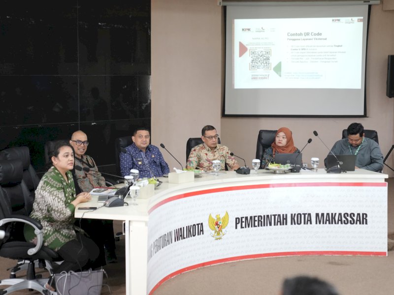 Rapat Koordinasi Evaluasi Survei Penilaian Integritas (SPI) 2025, di Ruang Sipakalebbi, Makassar, Kamis (28/08/2025). @Jejakfakta/dok. Humas Pemkot Makassar