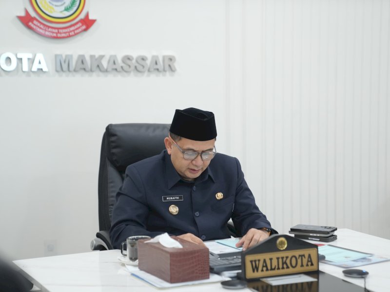 Wali Kota Makassar, Munafri Arifuddin, saat rapat paripurna DPRD Makassar secara virtual, pada Rabu (3/9/2025). @Jejakfakta/dok. Humas Pemkot Makassar