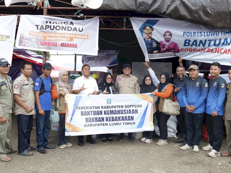 Bupati Soppeng melalui Dinas Sosial mengirimkan bantuan logistik untuk para korban kebakaran di Desa Sorowako, Kecamatan Nuha, Kabupaten Luwu Timur, Rabu (3/9/2025). @Jejakfakta/dok. Humas Pemkab Lutim