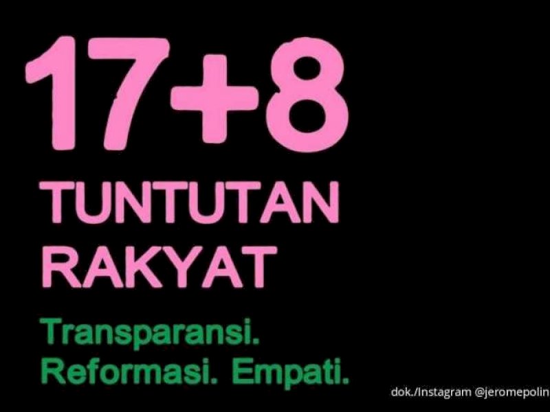 ILUSTRASI. 17+8 Tuntutan Rakyat: Jerome dkk Desak Pemerintah Bergerak, Apa Saja Isinya?