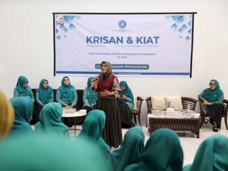 TP PKK Kota Makassar melalui Pokja I menggelar sosialisasi Keluarga Indonesia Sehat Tanpa Narkoba (Krisan) dan Keluarga Indonesia Anti Trafficking (Kiat) di Auditorium pada Kamis (19/9/2025). @Jejakfakta/dok. Humas Pemkot Makassar