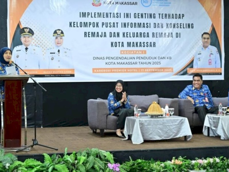 Wakil Wali Kota Makassar, Aliyah Mustika Ilham, hadiri launching Program GENTING (Gerakan Orang Tua Asuh Cegah Stunting) yang digelar oleh Dinas Pengendalian Penduduk dan Keluarga Berencana (DPPKB) Kota Makassar di Hotel Karebosi Premier, Rabu (17/9/2025). @Jejakfakta/dok. Istimewa